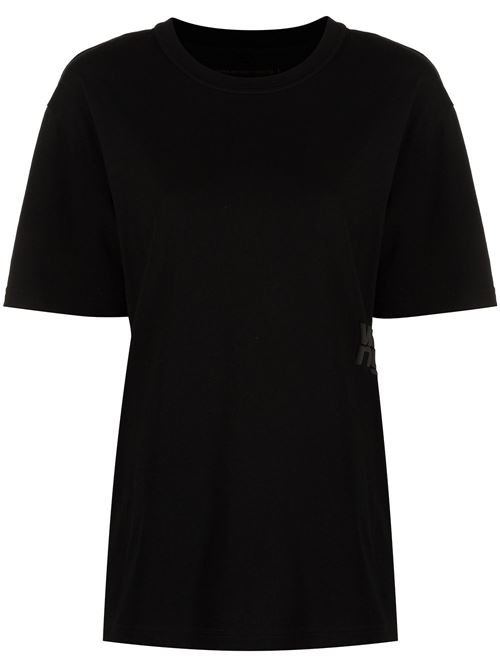 Black cotton rubberised logo cotton T-shirt Alexander Wang | 4CC3221357001